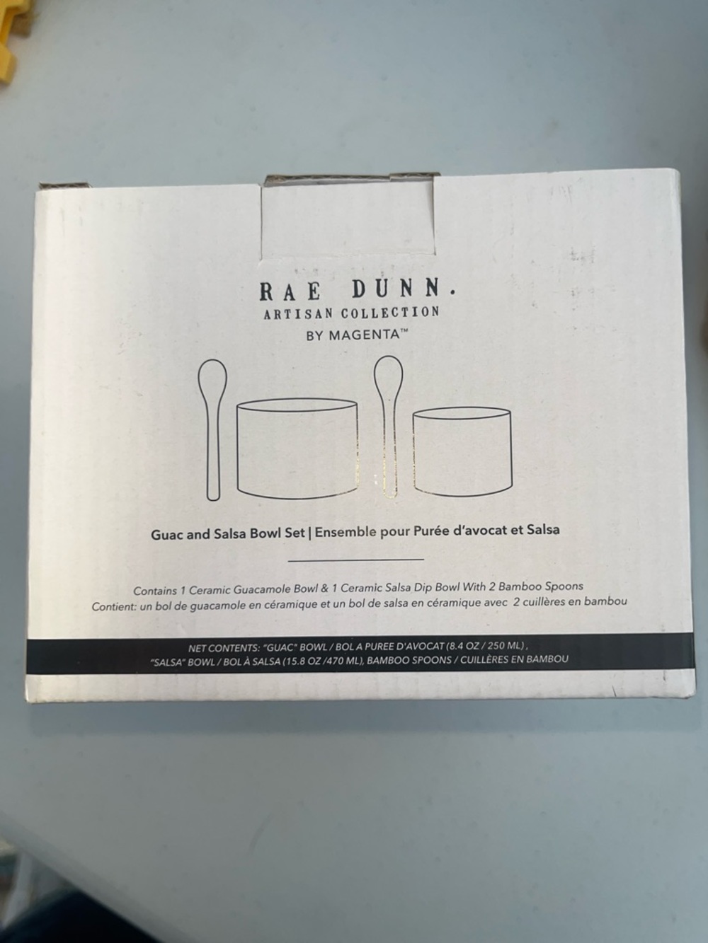 Rae Dunn White Guac and Salsa Bowl Set
